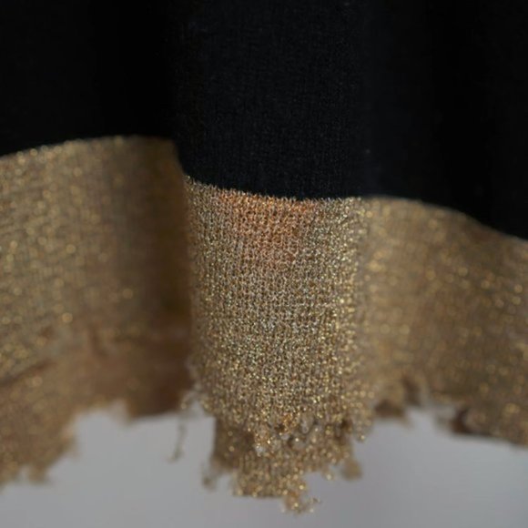 RtA Charlotte Black and Gold Knit Cashmere Sweater - Picture 6 of 8